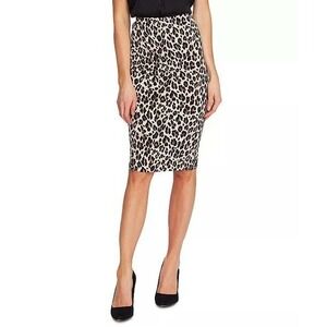 vince camuto S cheetah animal spotted print pencil skirt church office vacation